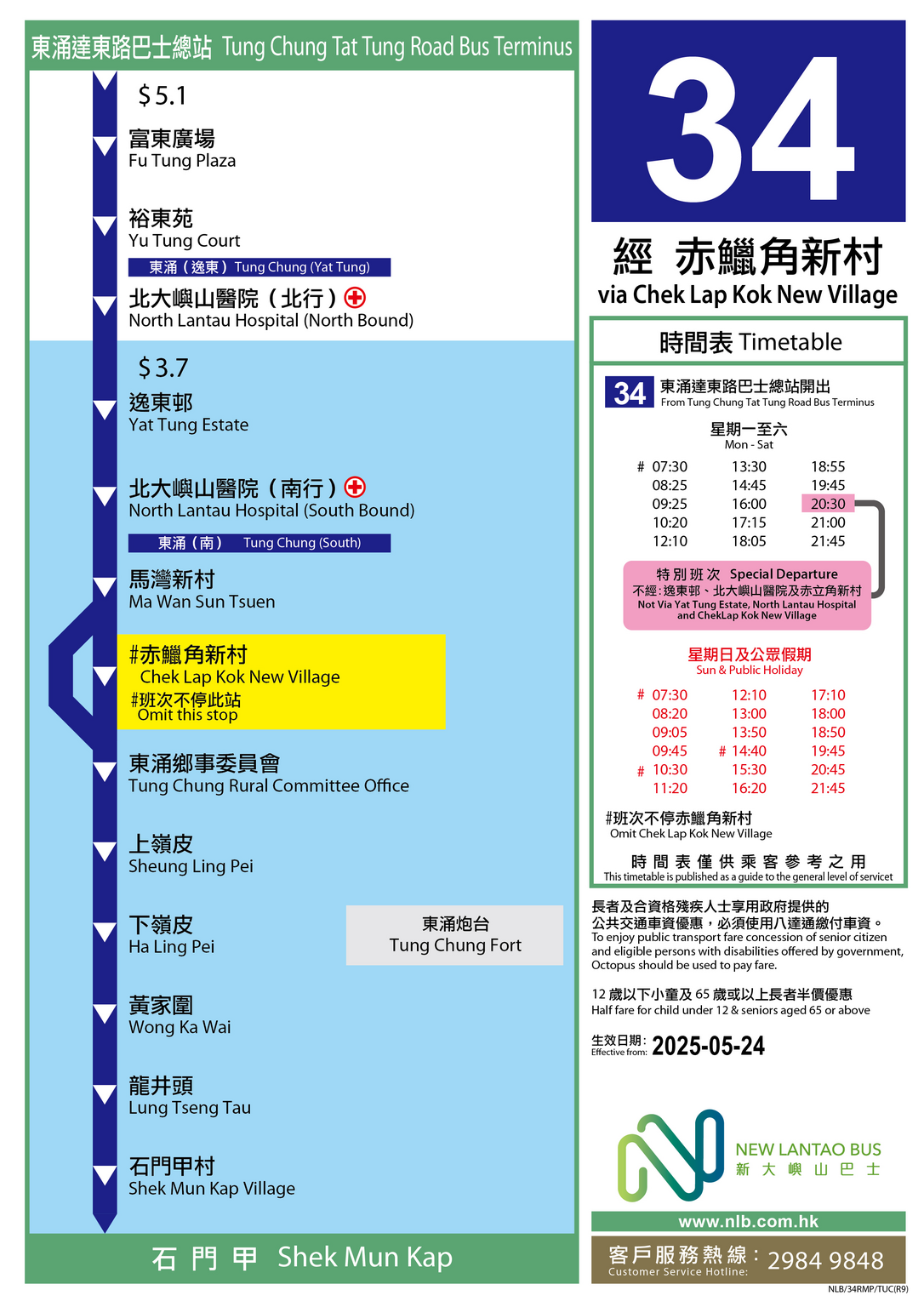 路線 34 — 路線圖