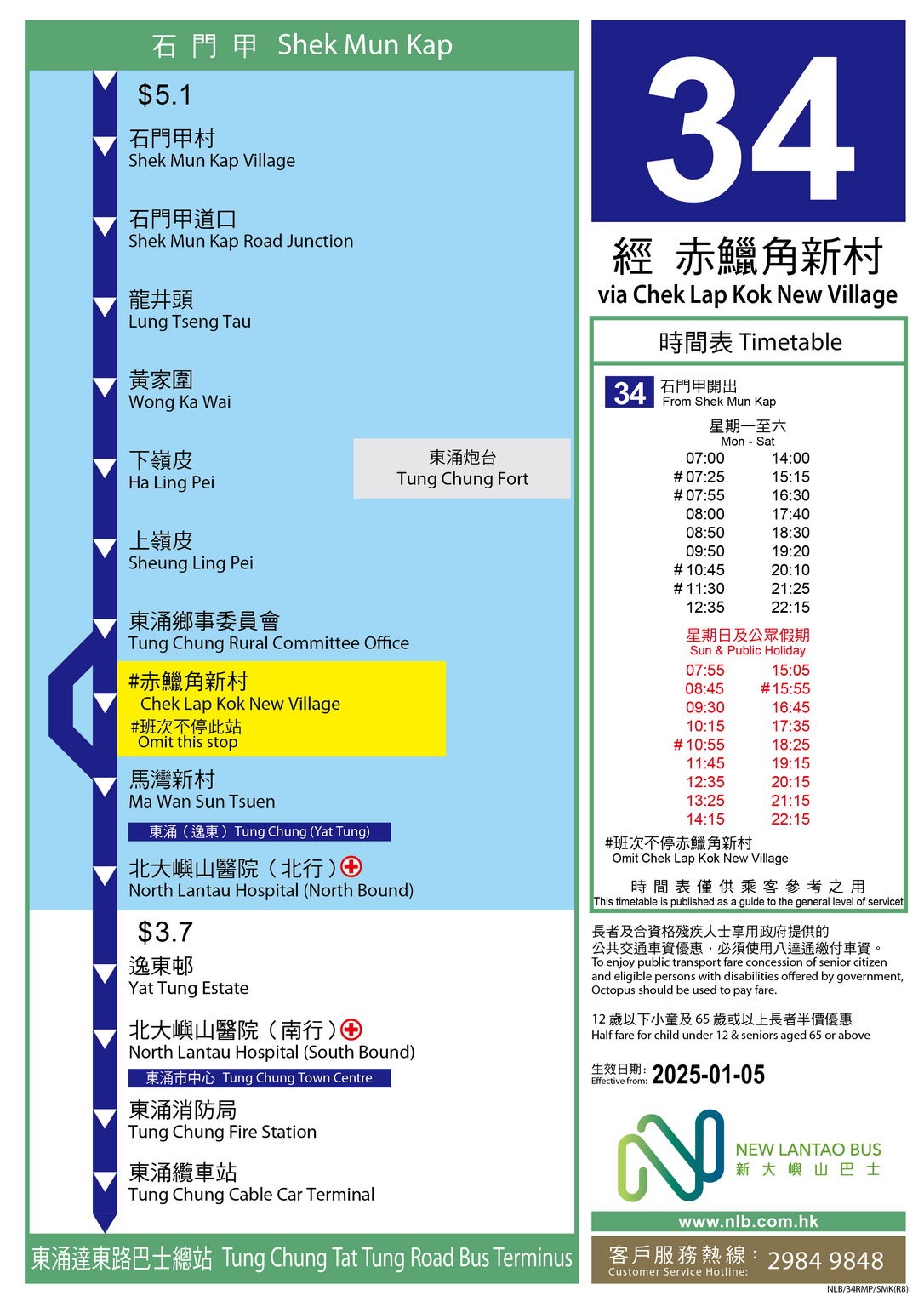 路線 34 — 路線圖